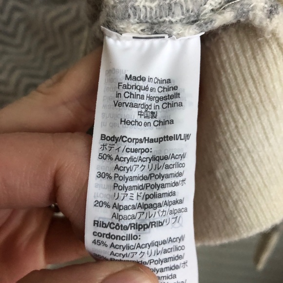 J. CREW mock neck button herringbone alpaca blend sweater S - Picture 9 of 11